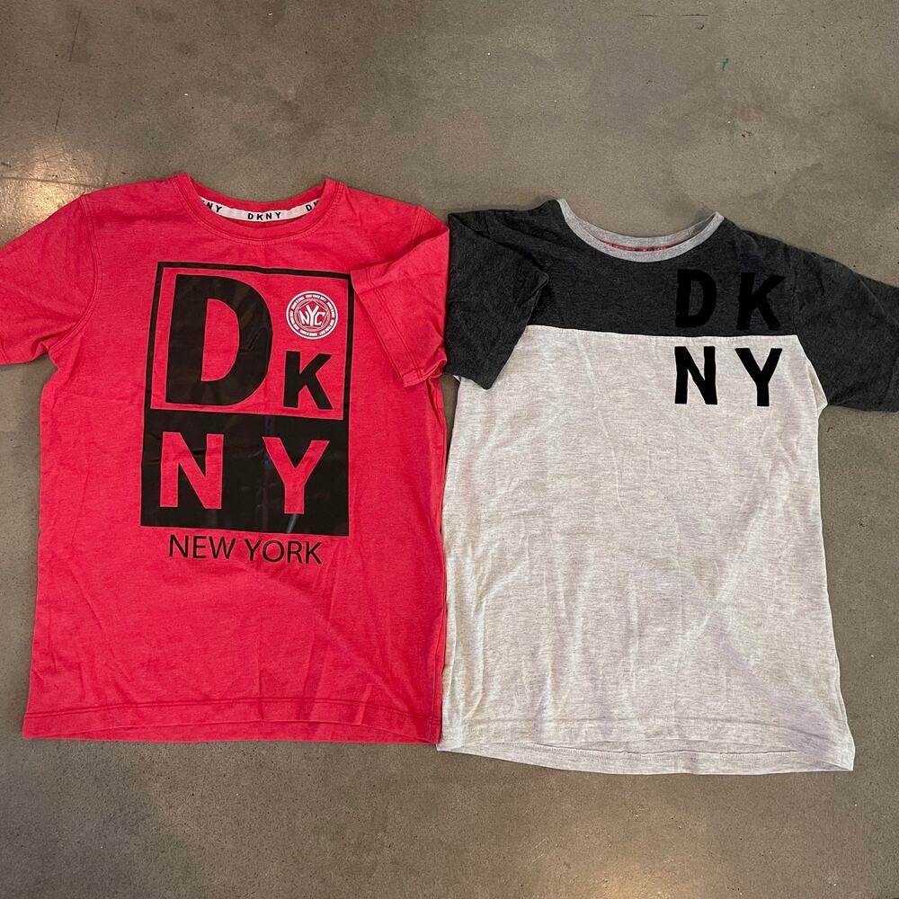 DKNY Red  Black Gray boys tshirt bundle size 8